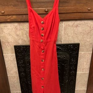 Midi red sun dress